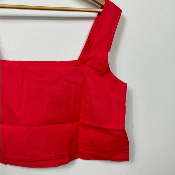 MONROW Poplin Tank in Fiery Coral Size XL - Picture 5 of 10